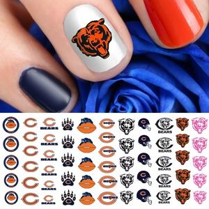 💌BO/GO$6 🏈 Chicago Bears Water Transfer Nail Decals NFL Football